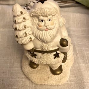 Vintage Ceramic Santa small candle  holder